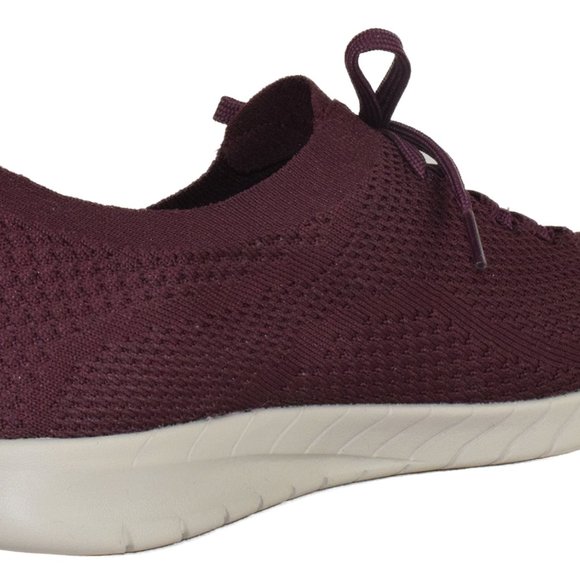 Skechers Shoe Memory Foam Women Wide Lace Up Flex Salutations Sneaker Burgundy - Picture 3 of 3